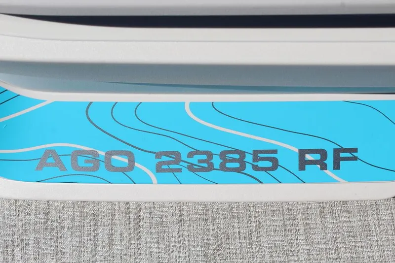 Slide: The Image of Avalon GEO FISH REAR FISH 2025 model with AGO 2385 RF marking on blue background. - 28
