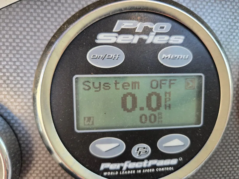 Slide: The Image of Digital display of a 2008 Sea Ray 205 Sport boat's Pro Series speed control system. - 29