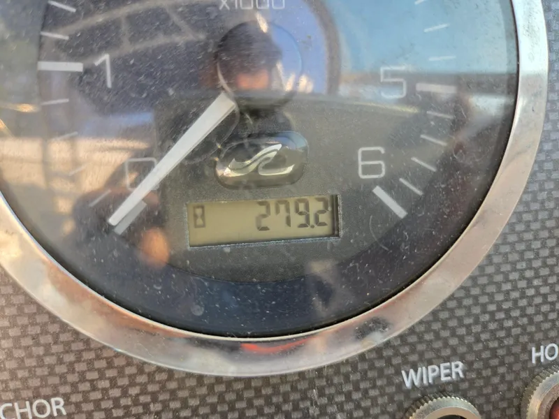 Slide: The Image of Close-up of a 2008 Sea Ray 205 Sport boat tachometer showing 279.2 hours. - 31