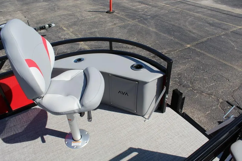 Slide: The Image of 2025 Avalon Venture 85 Center Console Fish boat with seating and storage on deck. - 23