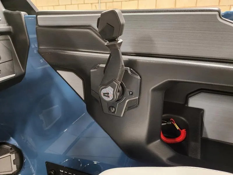 Slide: The Image of 2025 Axis T235 boat throttle control with sleek design and ergonomic handle. - 18