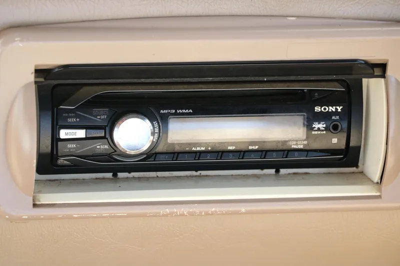 Slide: The Image of Sony car stereo in a 2010 Bennington 2275 GLI boat dashboard. - 34