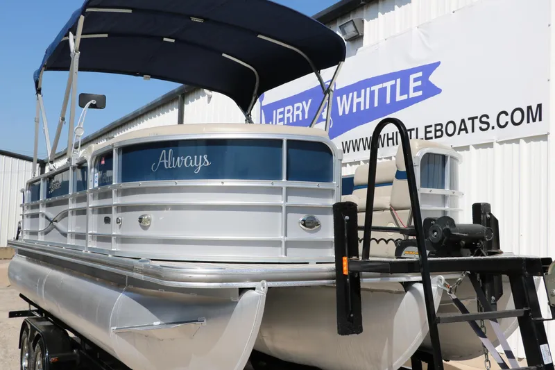 Slide: The Image of 2017 Berkshire 211RFC CTS pontoon boat on trailer at dealership. - 9