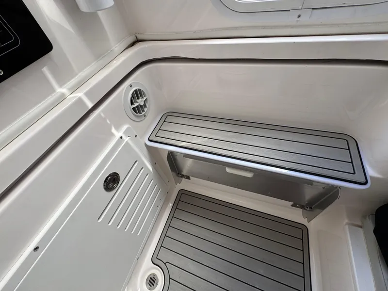 Slide: The Image of 2023 Sea Fox 328 Commander interior with sleek seating and modern design. - 42