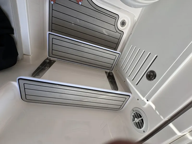 Slide: The Image of 2023 Sea Fox 328 Commander interior with foldable seating and modern design features. - 43