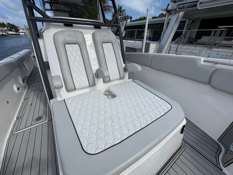 Slide: The Image of 2023 Sea Fox 328 Commander boat with luxurious seating and modern design. - 47
