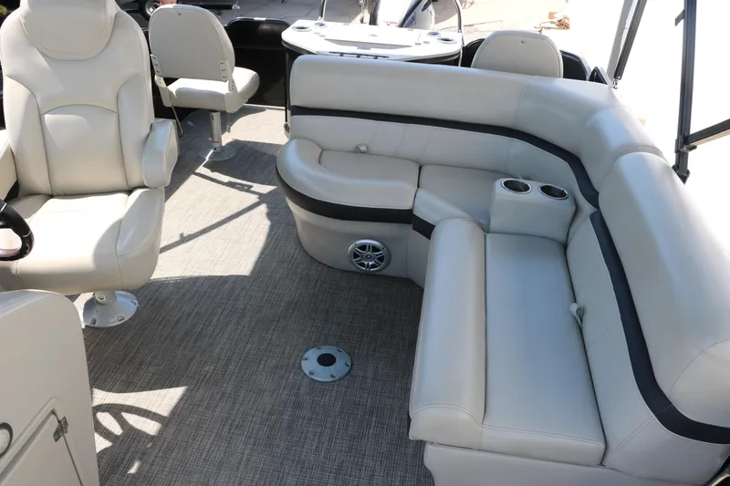 Slide: The Image of 2019 Berkshire 211RFC CTS boat interior with plush seating and modern design. - 32