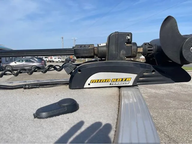 Slide: The Image of Minn Kota Terrova trolling motor on a 2015 G3 V172C boat, outdoor setting. - 13