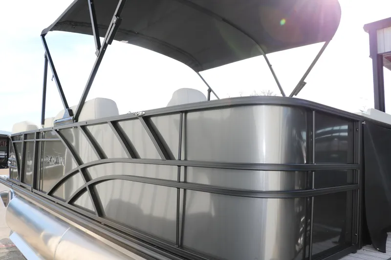 Slide: The Image of 2025 Sylvan Mirage 820 Party Fish Premium Pontoon with sleek design and canopy. - 9
