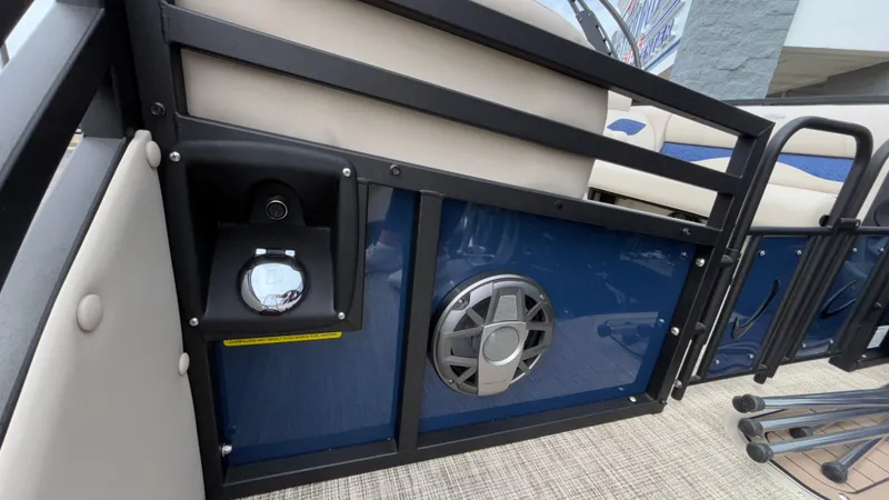 Slide: The Image of 2025 JC Neptoon 25TT Sport boat interior with speaker and control panel. - 45