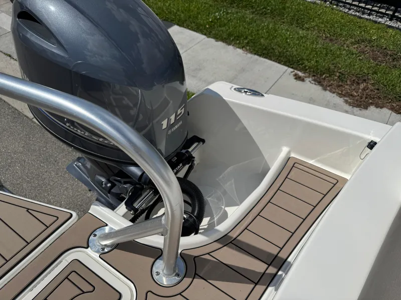 Slide: The Image of 2022 World Cat 230 SD boat with 115 HP outboard motor, deck view. - 46