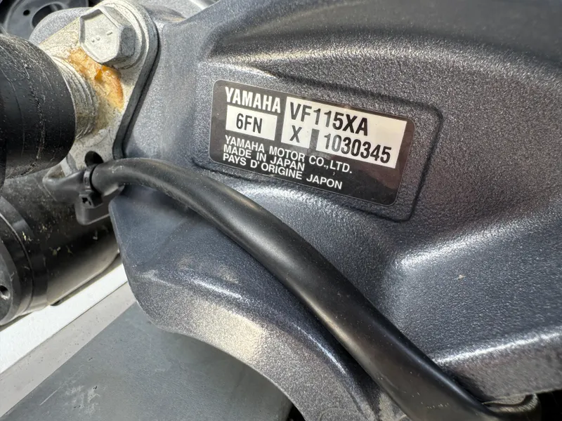 Slide: The Image of Yamaha VF115XA engine label on 2023 NauticStar 191 Hybrid boat. - 12
