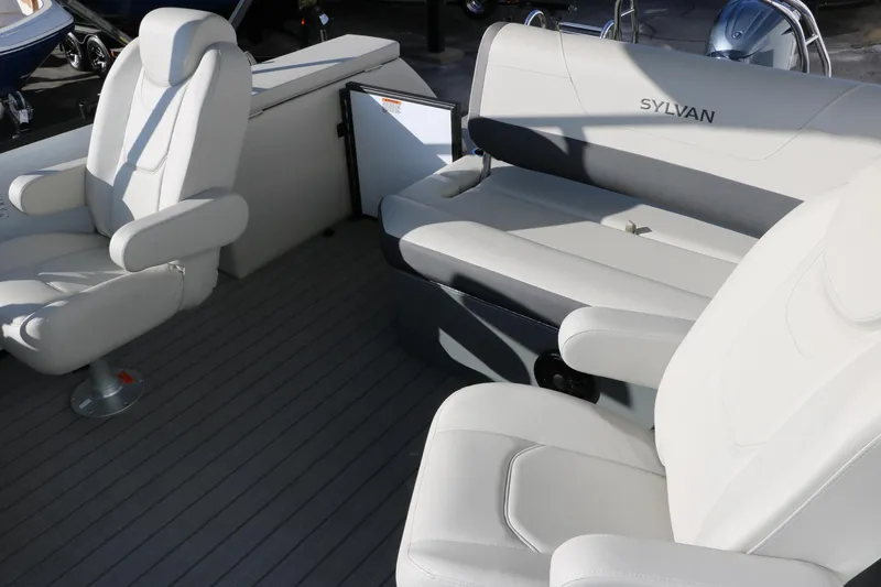 Slide: The Image of Luxurious seating on 2025 Sylvan Mirage X X1 CLZ DH pontoon boat. - 25