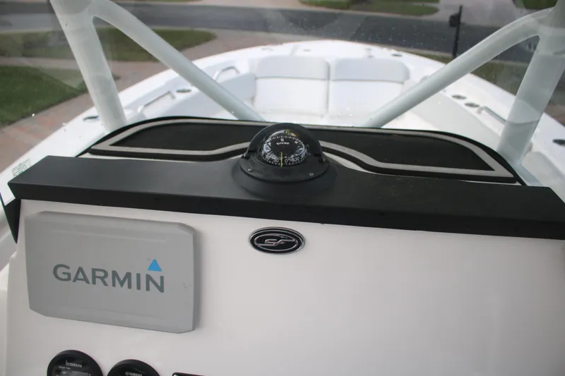 Slide: The Image of 2023 Sea Fox 228 boat dashboard with Garmin navigation system. - 15