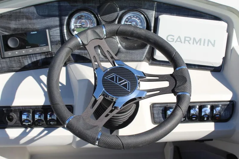 Slide: The Image of Steering wheel of 2025 Avalon LSZ 2185 Quad Lounge Shift with Garmin display. - 20