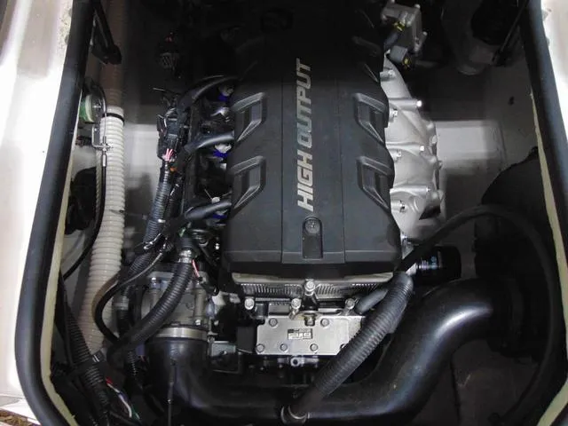 Slide: The Image of 2021 Yamaha SX190 engine compartment with high output motor. - 11