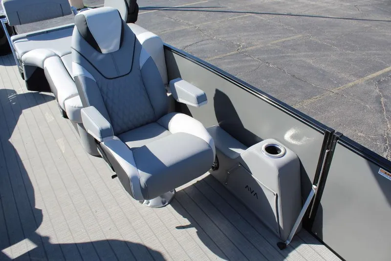 Slide: The Image of Luxurious seating on 2025 Avalon Excalibur LTD Quad Lounge 25 FT pontoon boat. - 20