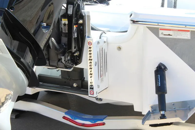 Slide: The Image of 2025 Blazer 2220 Fisherman boat engine and hydraulic system close-up. - 6