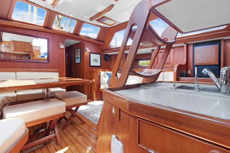 Slide: The Image of Luxurious interior of 2009 Hylas 54 yacht with wooden finishes and modern amenities. - 37