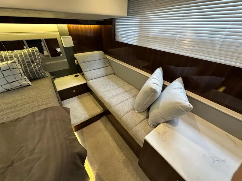 Slide: The Image of Luxurious interior of 2023 Cruisers Yachts 46 Cantius with elegant seating and modern design. - 18
