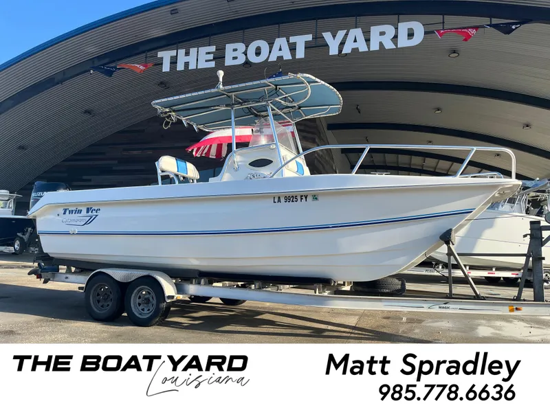 Slide: The Image of 2012 Twin Vee Ocean Cat 22 boat on trailer at The Boat Yard, Louisiana. - 1