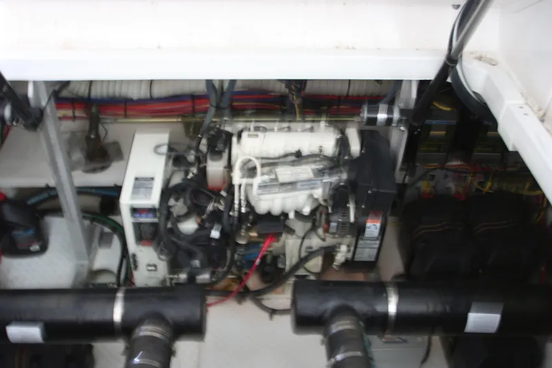 Slide: The Image of Engine room of 2008 Cruisers Yachts 460 Express. - 48