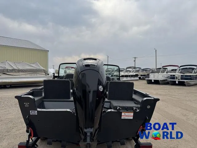 Slide: The Image of 2021 Lund 1675 Adventure Sport boat with outboard motor, displayed at Boat World dealership. - 44