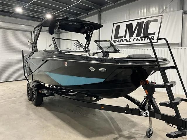 Slide: The Image of 2022 Heyday H22 boat on trailer at LMC Marine Center showroom. - 5