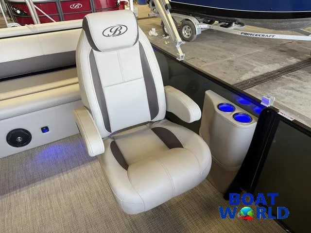 Slide: The Image of Luxurious seating in 2025 Bentley Pontoons Legacy 220 Swingback with cup holders. - 10