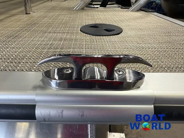 Slide: The Image of 2025 Bentley Pontoons Legacy 220 Swingback deck with cleat, featuring Honda 4-Stroke EFI. - 39