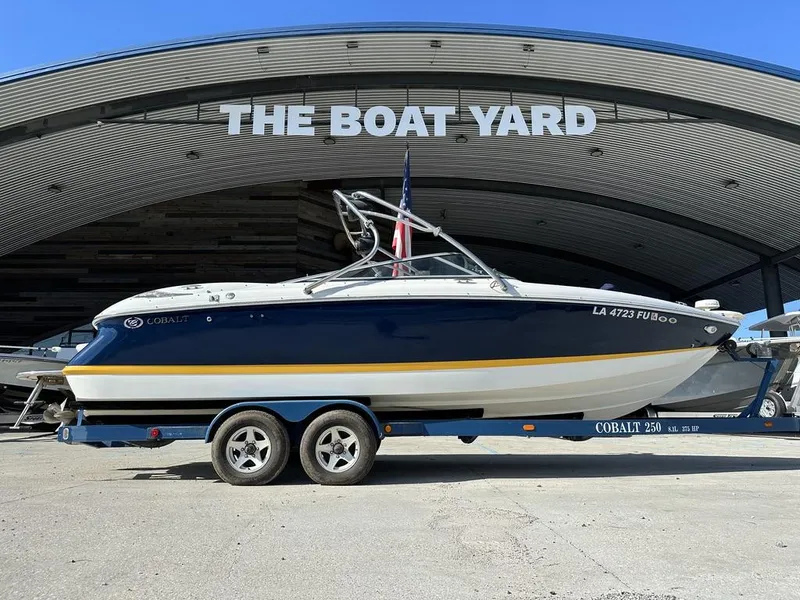 Slide: The Image of 2006 Cobalt 250 boat on trailer at The Boat Yard. - 10