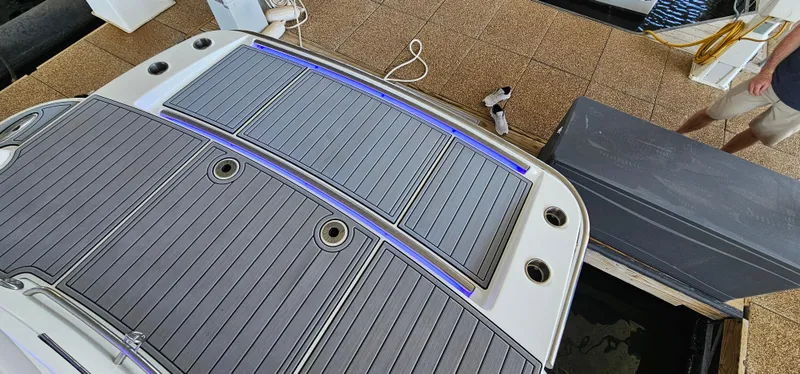 Slide: The Image of 2021 Formula 350 CBR boat deck with non-slip surface and blue LED lighting. - 20