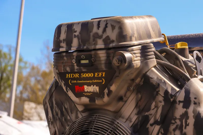 Slide: The Image of Camouflage-patterned HDR 5000 EFI engine on Excel 1754 F4 Shallow Water, 2025 model. - 12