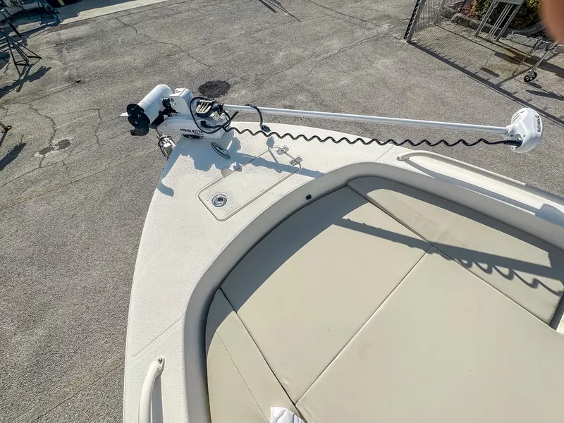 Slide: The Image of 2017 Pathfinder 2600 TRS boat with Minn Kota trolling motor on deck. - 23