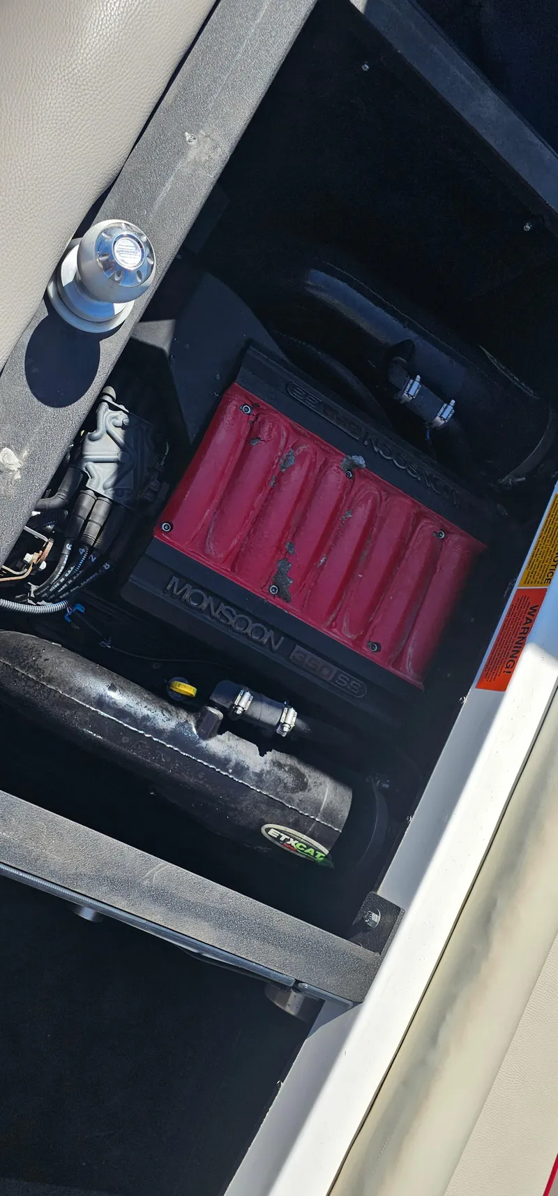 Slide: The Image of Engine compartment of a 2013 Malibu Wakesetter 23 MXZ boat. - 33