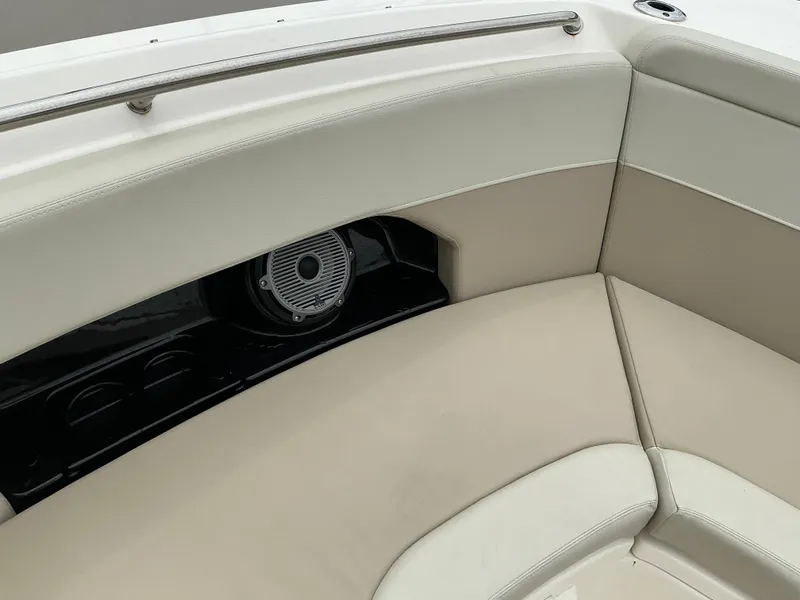 Slide: The Image of 2023 Boston Whaler 240 Vantage interior seating with speaker detail. - 25