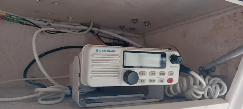 Slide: The Image of Radio equipment inside a 1997 Grady-White Seafarer 226 boat. - 13