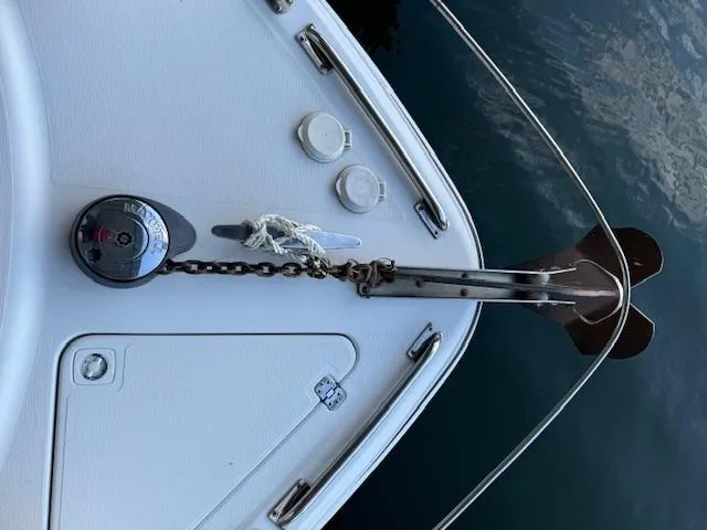Slide: The Image of Bow of 2003 Carver 410 Sport Sedan with anchor and chain. - 15