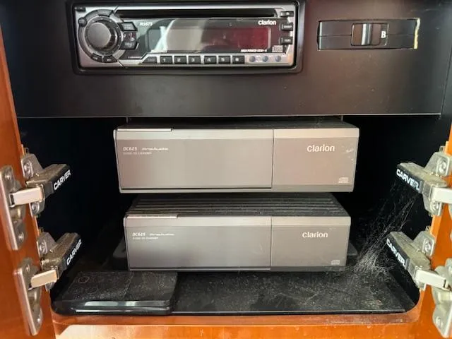Slide: The Image of Audio system in a 2003 Carver 410 Sport Sedan with Clarion components. - 47