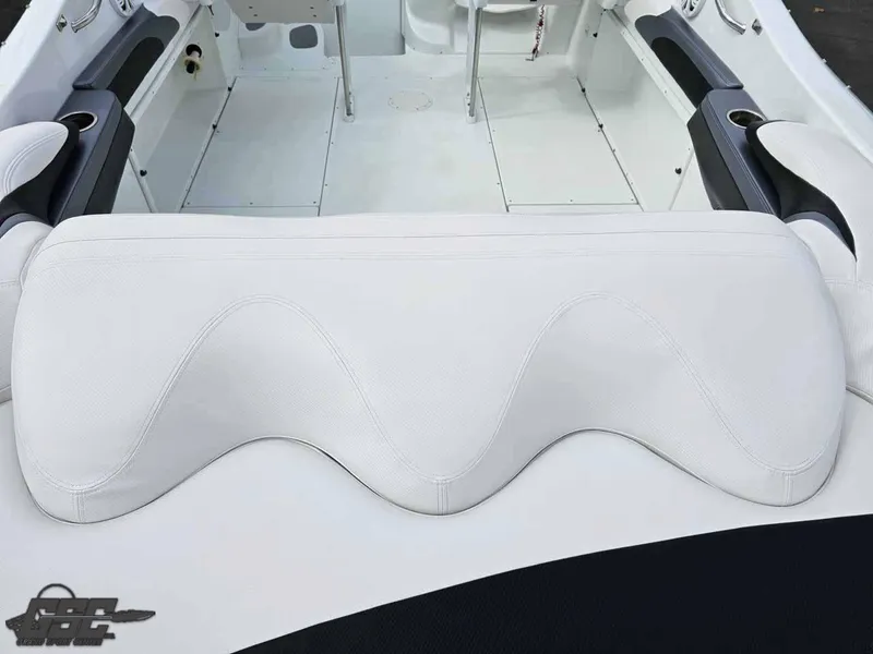 Slide: The Image of 2003 Baja .38 Special boat interior with white seating and sleek design. - 43