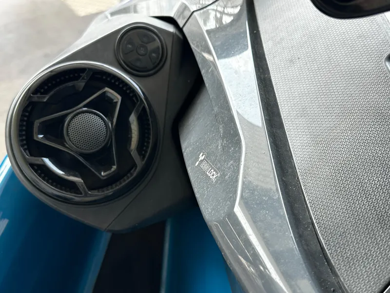 Slide: The Image of Close-up of 2018 Sea-Doo GTX 230 speaker and dashboard details. - 7