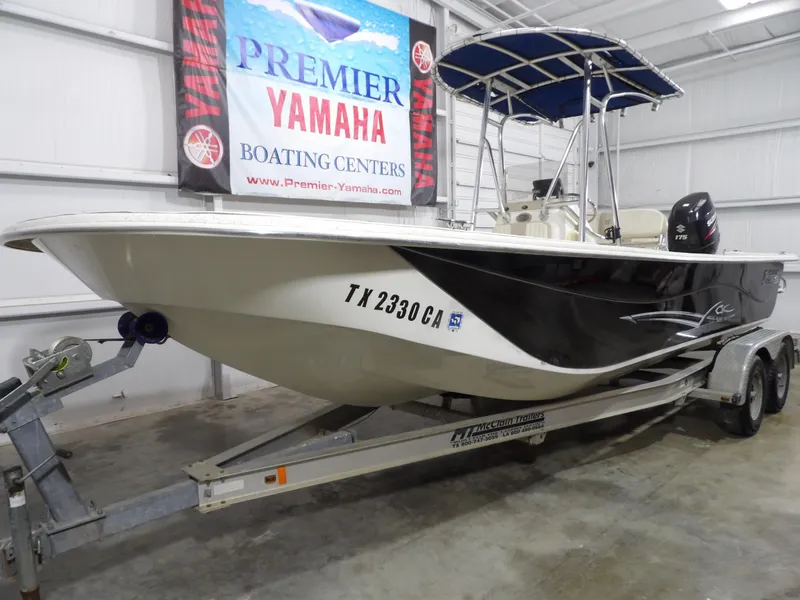 Slide: The Image of 2013 Carolina Skiff 238 DLV boat on trailer at Premier Yamaha Boating Center. - 3