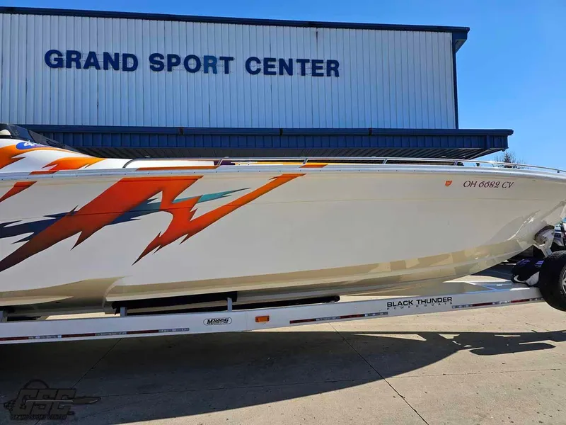 Slide: The Image of 2001 Black Thunder 43 GT Flat Deck boat at Grand Sport Center. - 15