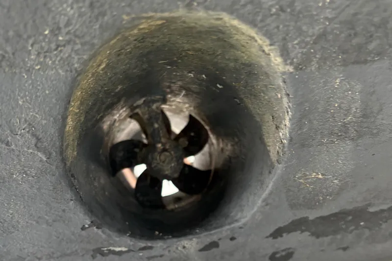 Slide: The Image of Close-up of a 2005 Formula 40pc boat propeller in a tunnel. - 37