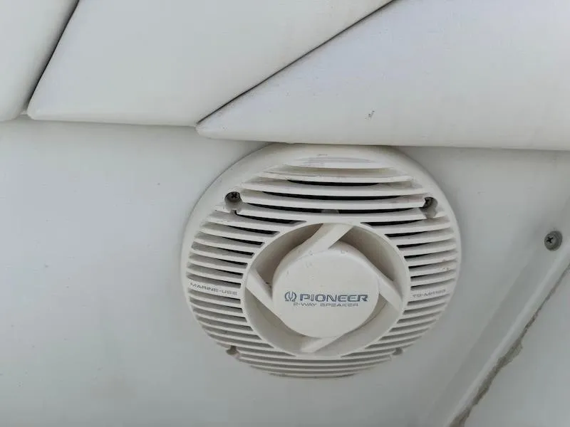 Slide: The Image of Pioneer speaker on 1989 Carver 30 Santego boat interior. - 16