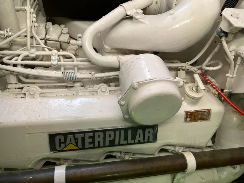 Slide: The Image of Caterpillar engine in a 1985 Grand Banks 42 Classic yacht. - 34