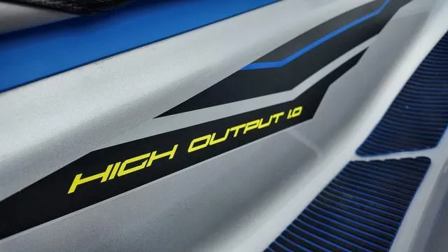 Slide: The Image of 2020 Yamaha Waverunner VX Cruiser with "High Output 1.0" decal, close-up view. - 5