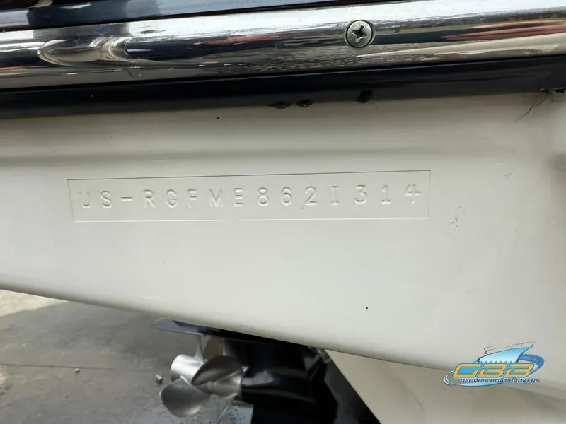 Slide: The Image of 2014 Monterey 244FS boat hull identification number (HIN) close-up. - 27