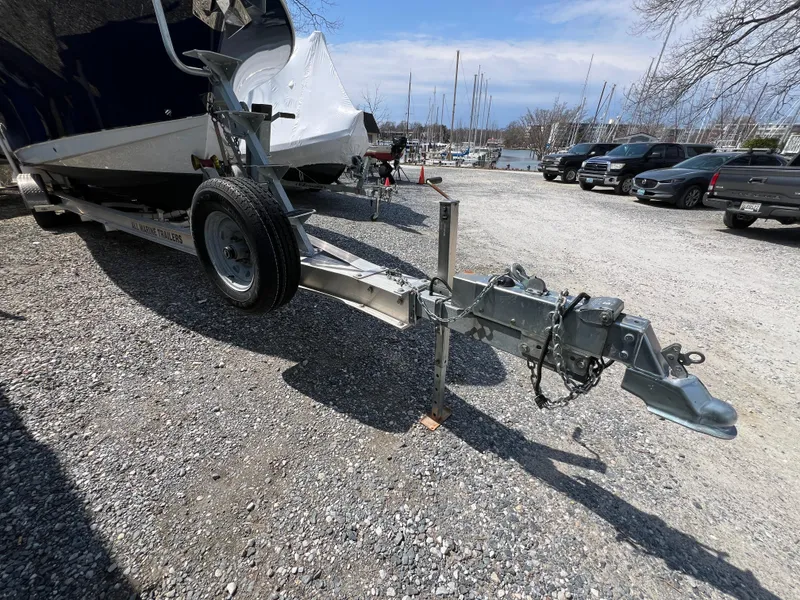 Slide: The Image of 2020 Sea Hunt Gamefish 27 on trailer in marina parking lot. - 34