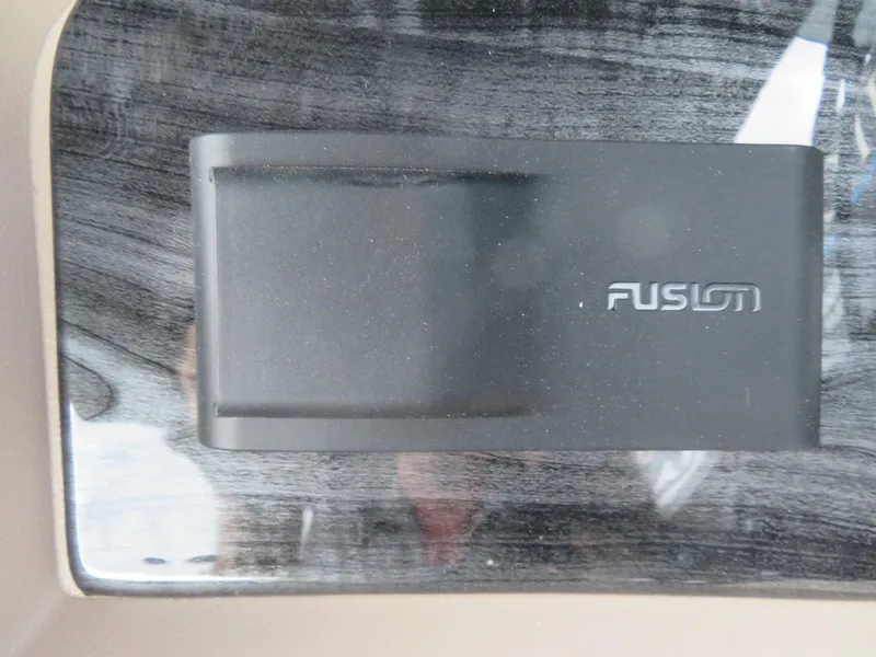 Slide: The Image of Close-up of Fusion audio system in 2025 Avalon LSZ Quad Lounger. - 44